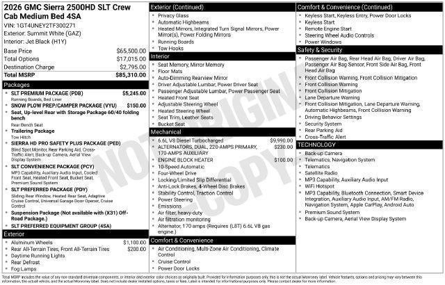 2026 GMC Sierra 2500 HD SLT