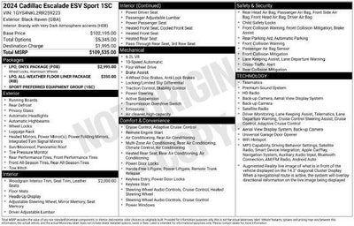 2024 Cadillac Escalade ESV 4WD Sport