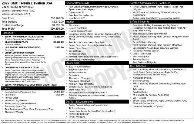 2027 GMC Terrain FWD Elevation
