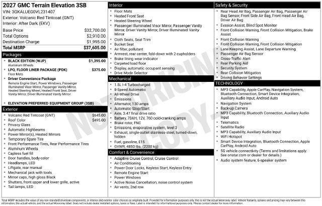 2027 GMC Terrain AWD Elevation