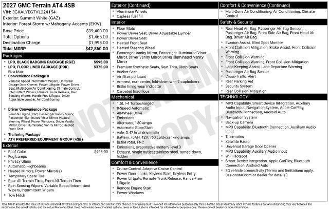 2027 GMC Terrain AWD AT4
