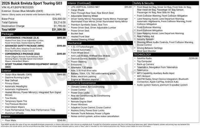 2026 Buick Envista Sport Touring