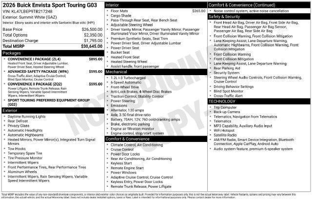 2026 Buick Envista Sport Touring