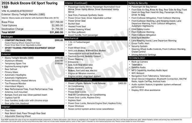 2026 Buick Encore GX Sport Touring