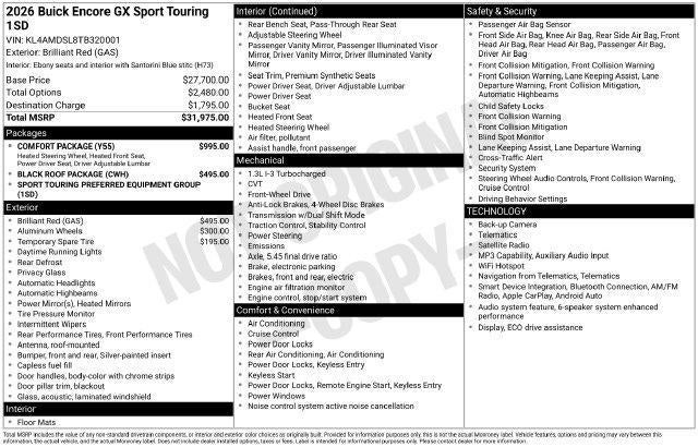 2026 Buick Encore GX Sport Touring