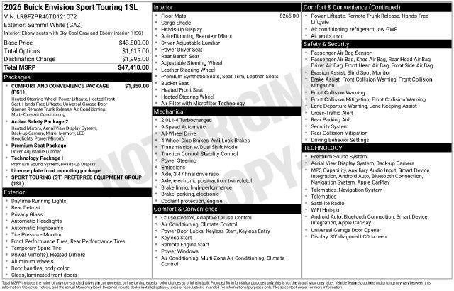 2026 Buick Envision Sport Touring