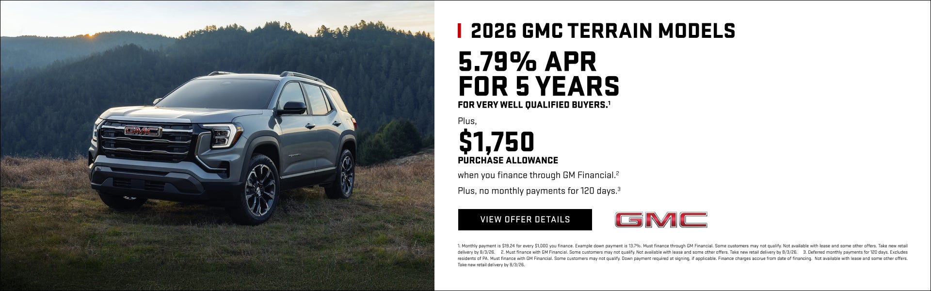 5.79% APR FOR 5 YEARS for very well-qualified buyers.1

Plus, $1,000 PURCHASE ALLOWANCE.2

Plus, ...